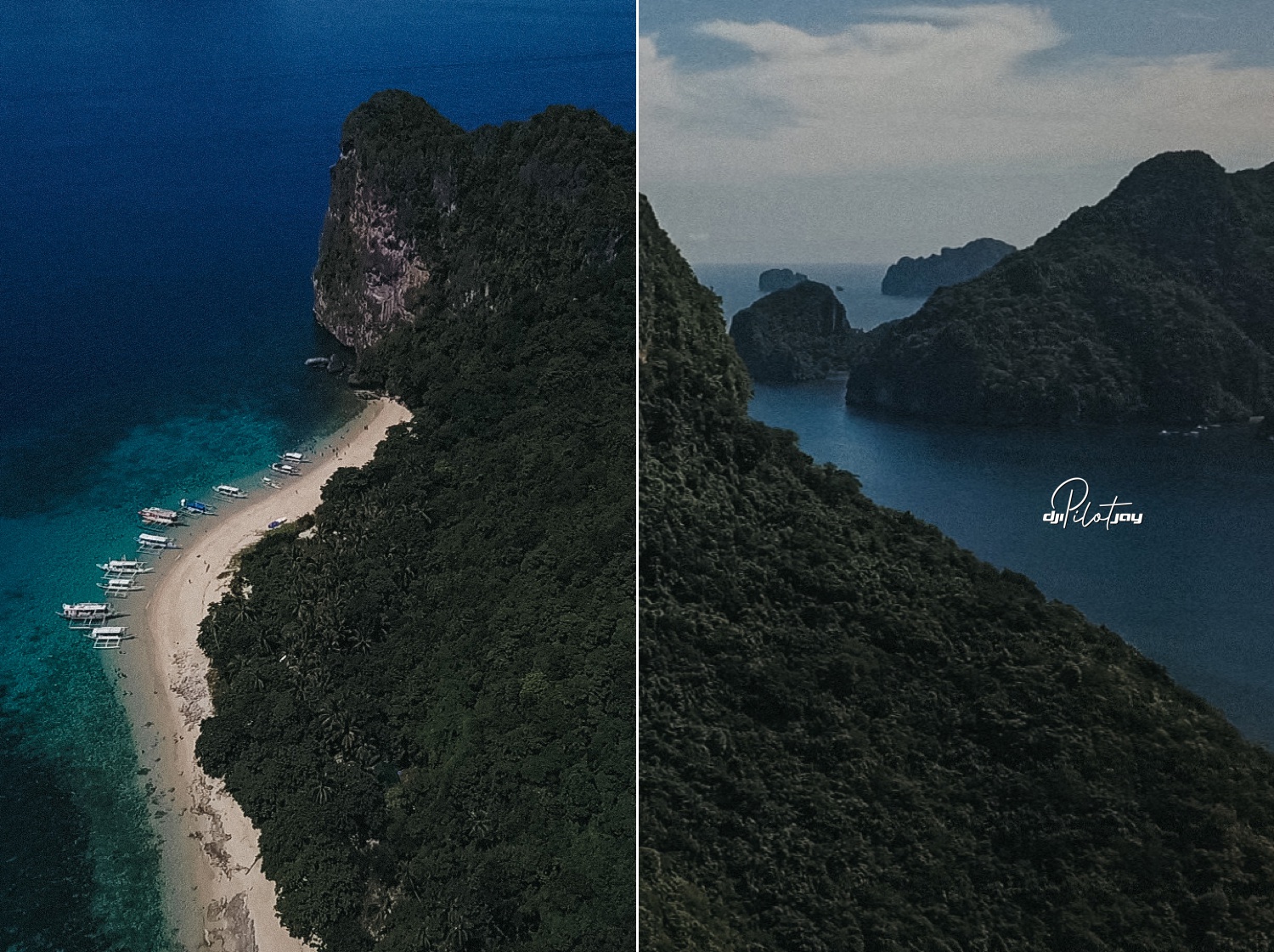 Fresh screen aerial screen grabs of El Nido Palawan by freelance drone operator in the Philippines