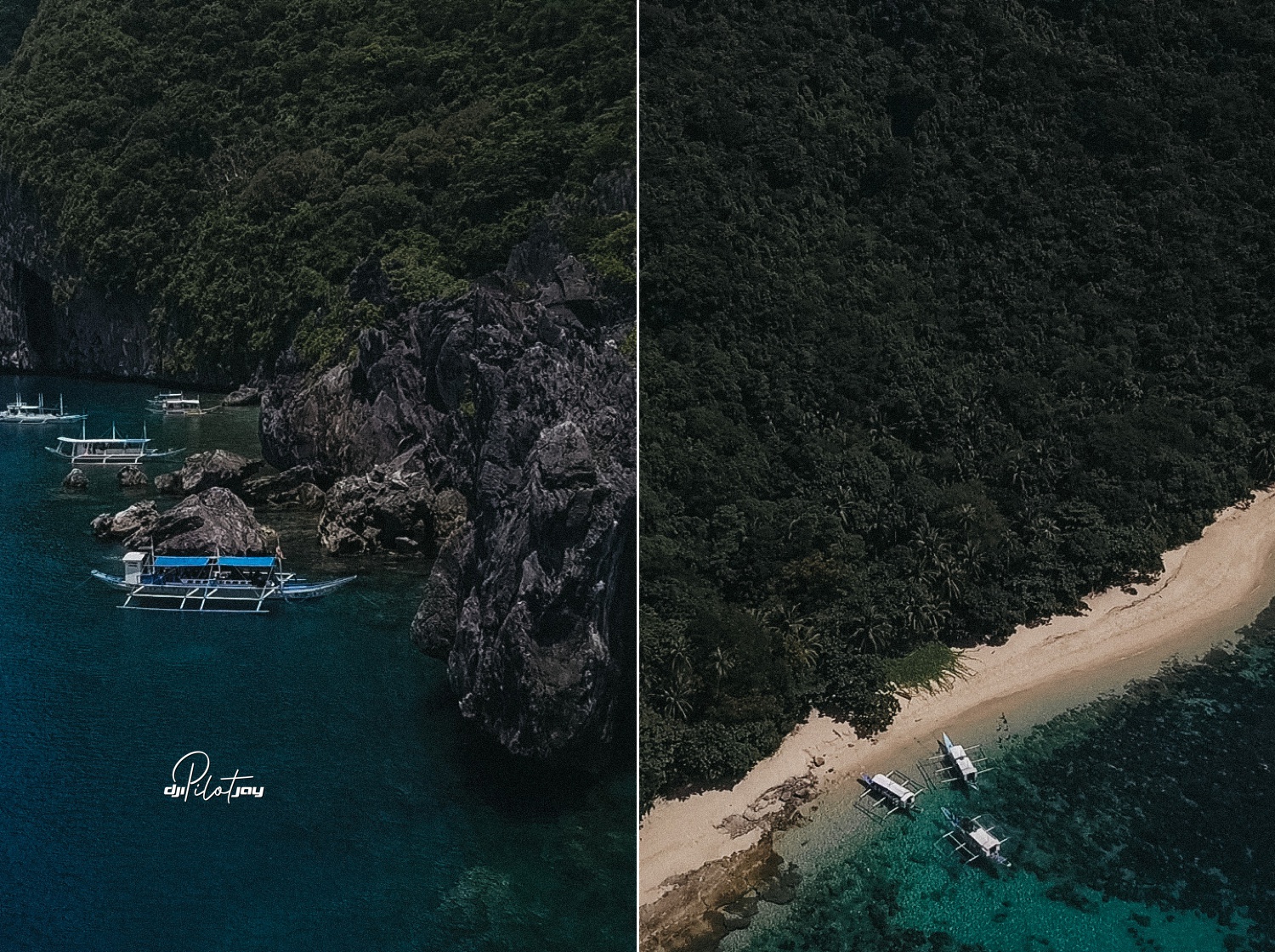 Fresh screen aerial screen grabs of El Nido Palawan by freelance drone operator in the Philippines