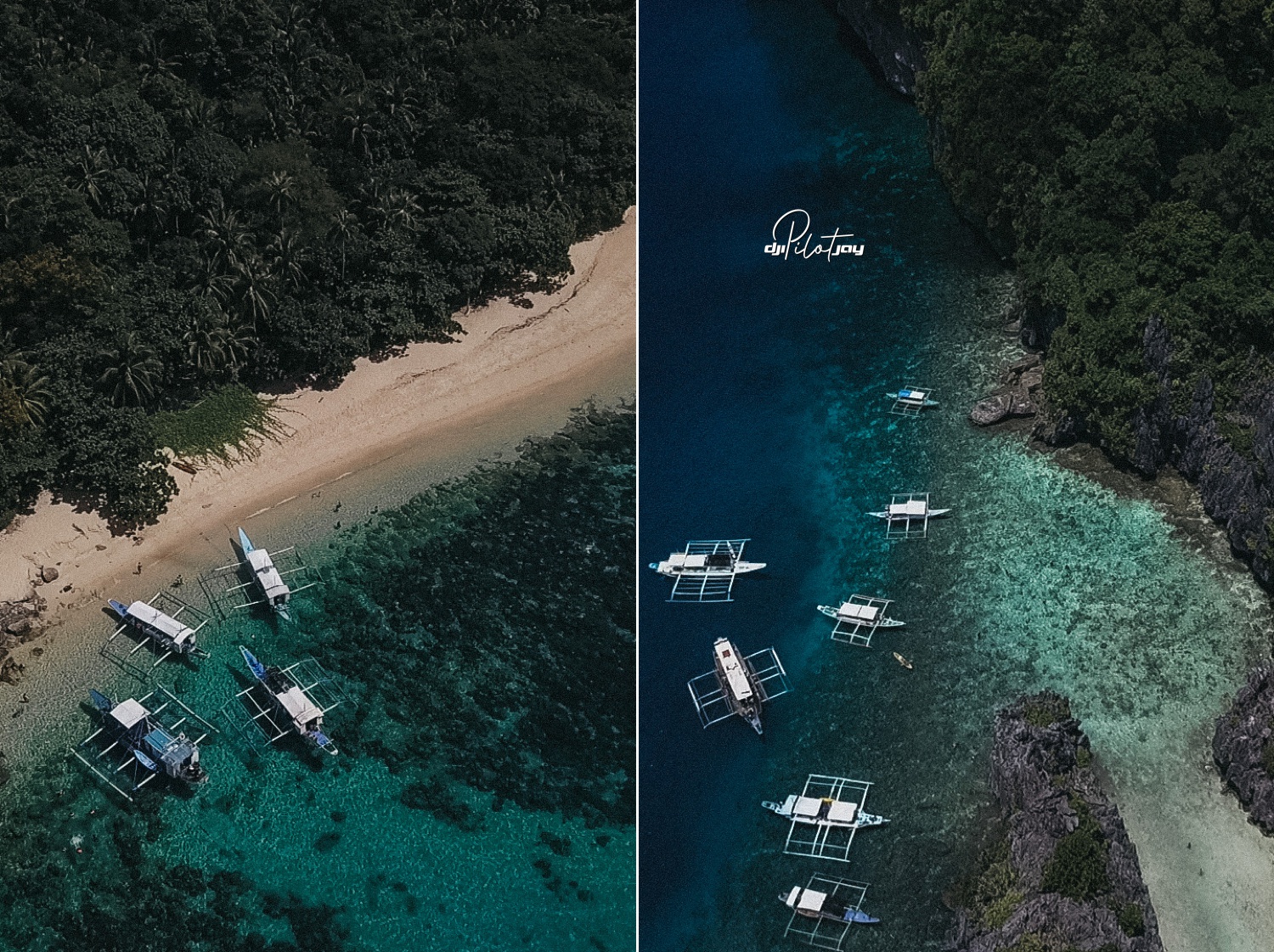 Fresh screen aerial screen grabs of El Nido Palawan by freelance drone operator in the Philippines