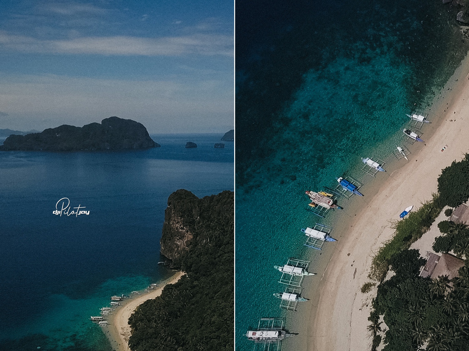 Fresh screen aerial screen grabs of El Nido Palawan by freelance drone operator in the Philippines